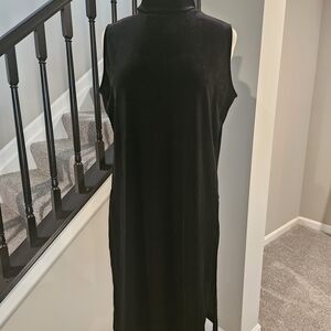 Chico’s Travelers Maxi Mock-Neck Black Velvet Tunic (Chico’s Size 2 (12/14-L))